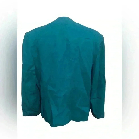 Vintage Country Sophisticates by Pendleton Turquoise Linen Blend Blazer Size 18 - Picture 2 of 2